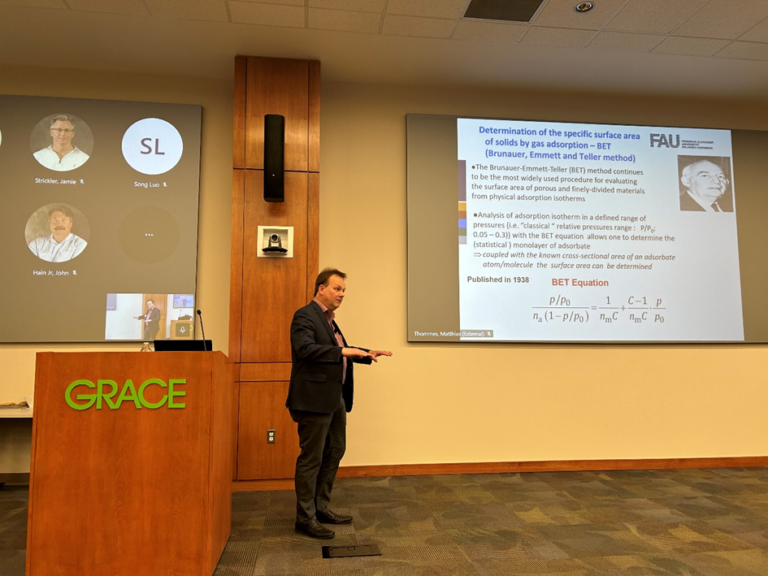 Prof. Thommes gave invited lecture at GRACE Global Headquaters, MD, USA