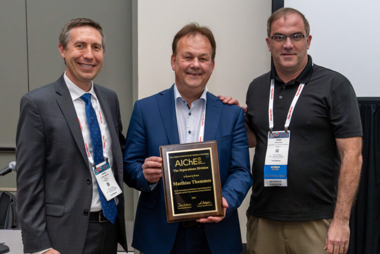 Prof. Matthias Thommes awarded for his Outstanding Contributions to the Fundamentals of Adsorption and the Characterization of Porous Materials