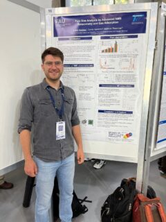 Lukas Sandner presenting his poster on “Pore Size Analysis by Advanced NMR Relaxometry and Gas Adsorption”
